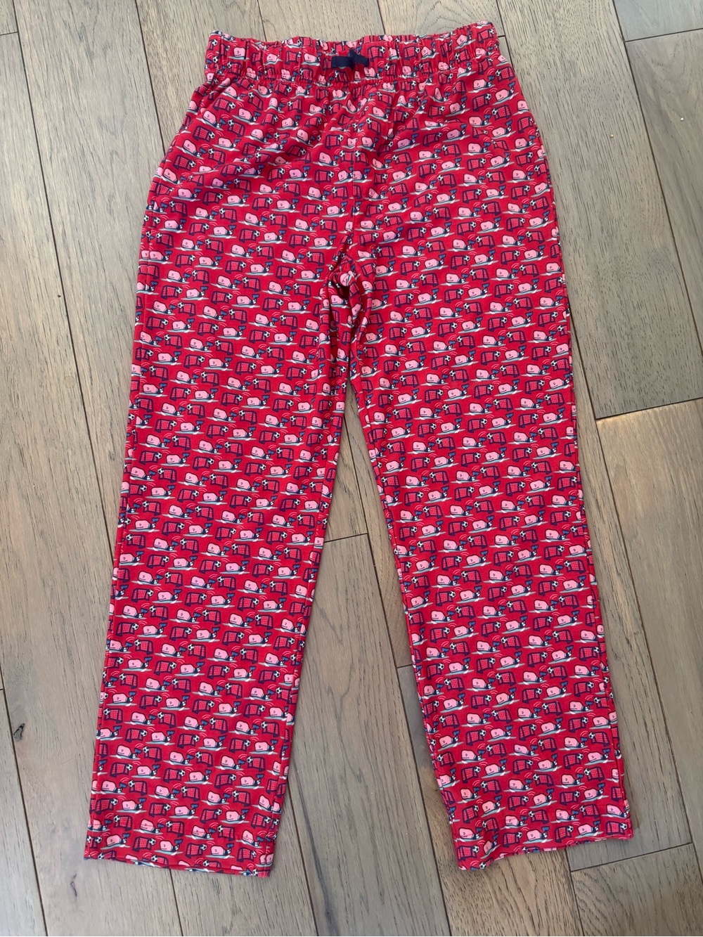 Kids vineyard vines Red Pajama Pants - rare soccer Printed Sleepwear medium